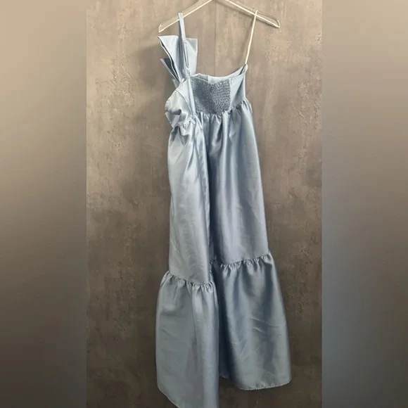 betina bow front maxi dress blue Petal and Pup Women's Betina Bow Front Maxi Dress